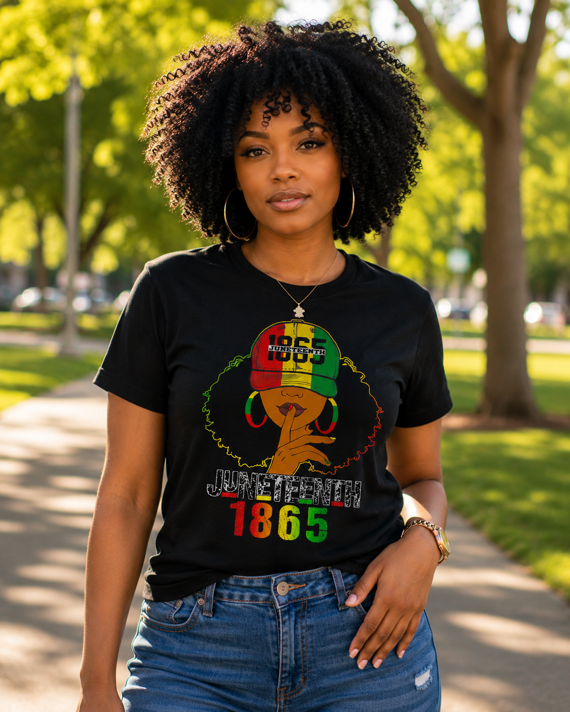 Juneteenth Graphic Tee - Juneteenth 1865 Afro