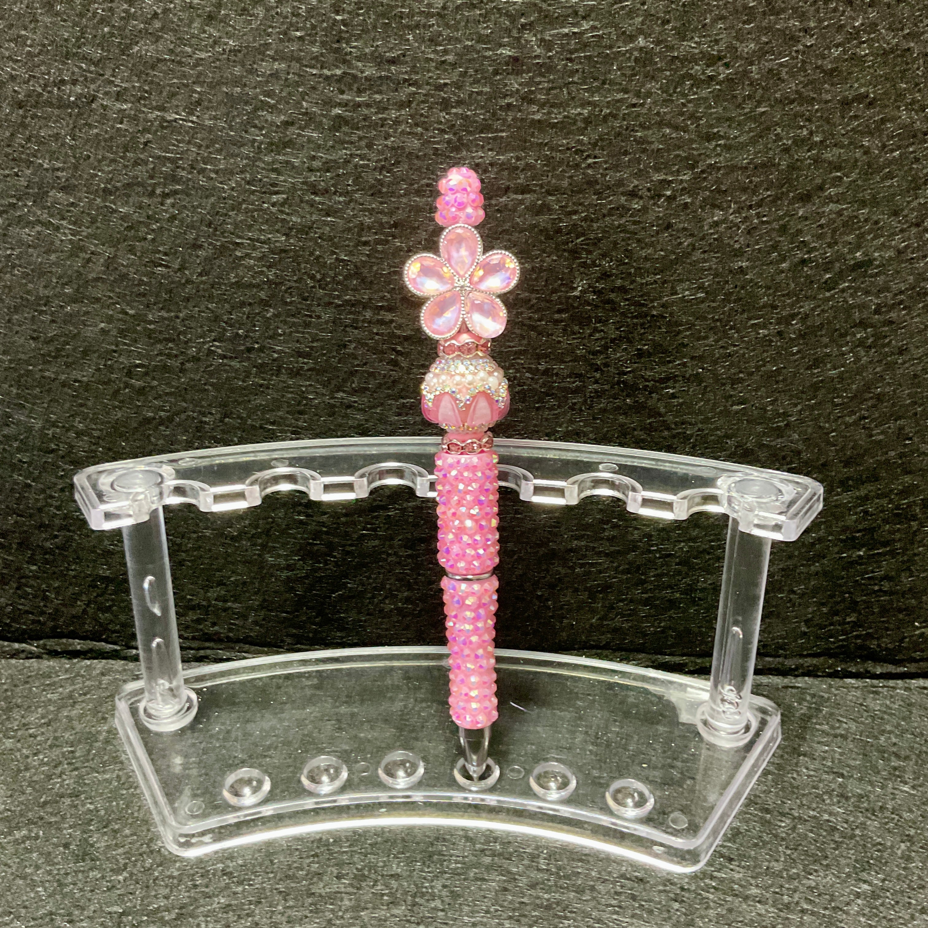 Pink flower bling pen