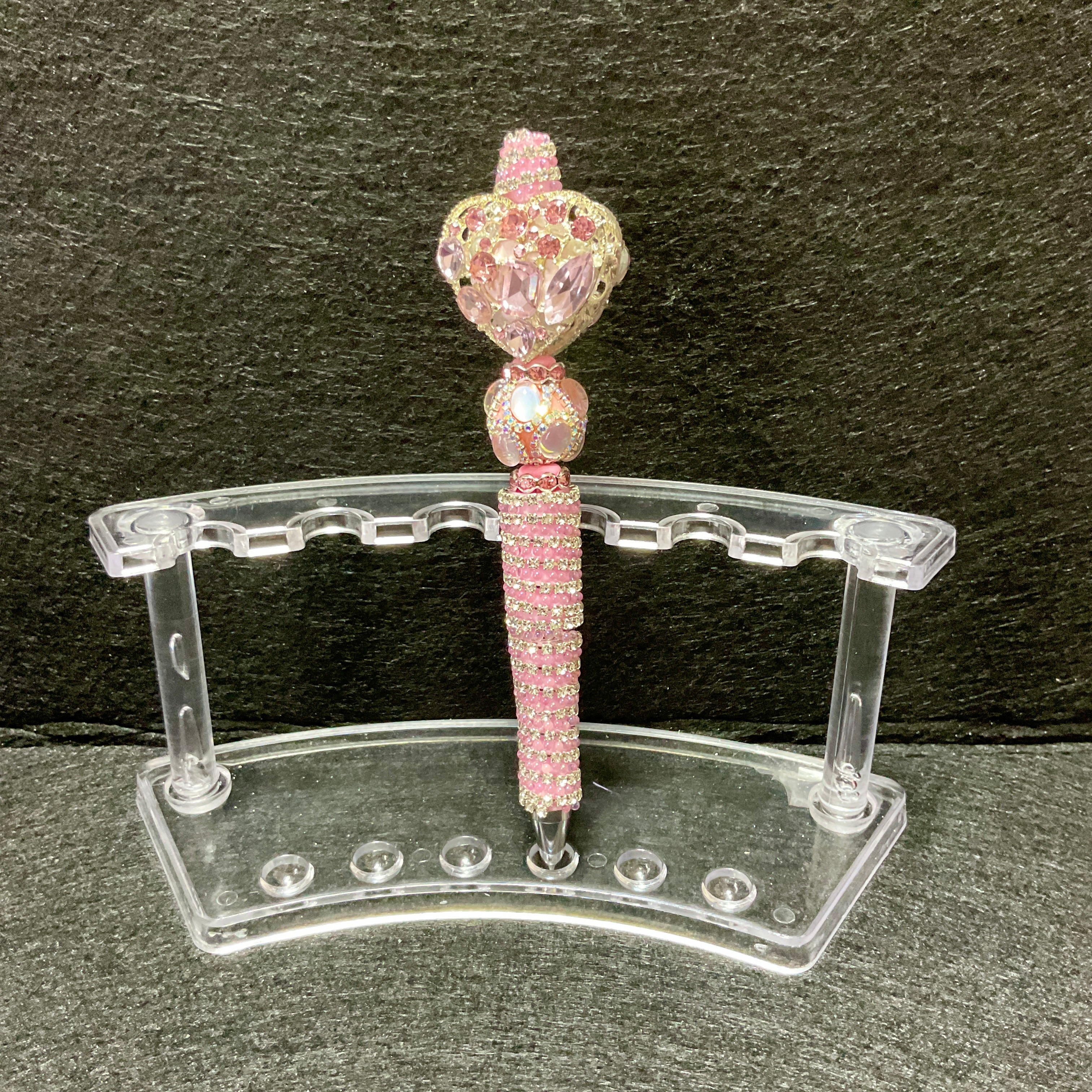Pink heart bling pen