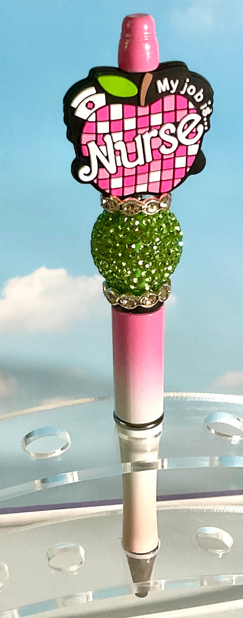 pink and green nurse pen