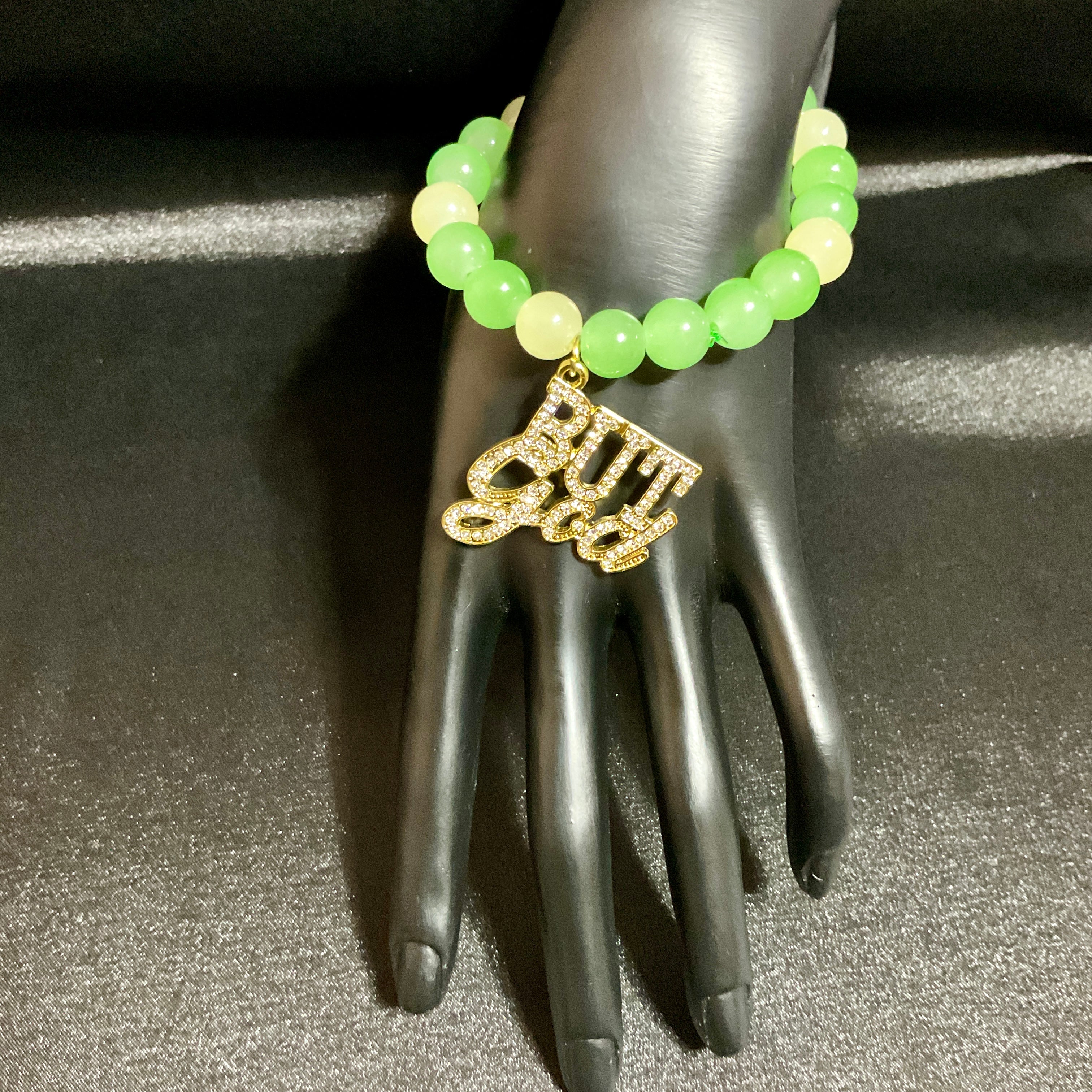 jade bracelet with charm
